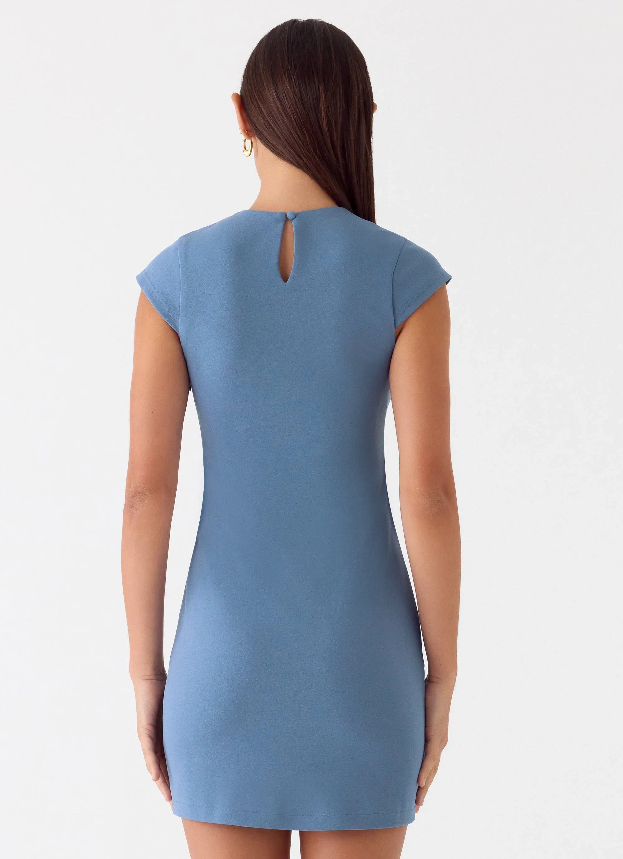 Sending Postcards Mini Dress Coastal Blue