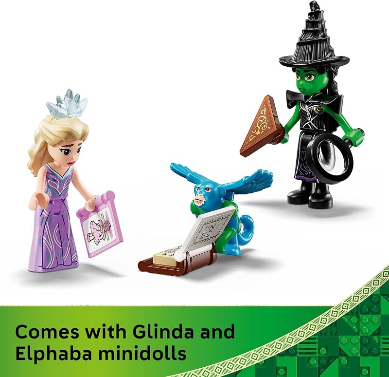 LEGO Wicked Emerald City Kiamo Ko Castle Building Toy Elphaba Glinda Toy Figures 2 Buildable Playsets Flying Monkey Minifigure for Kids Ages 9 Wicked Merch Gift for Girls Boys 75689