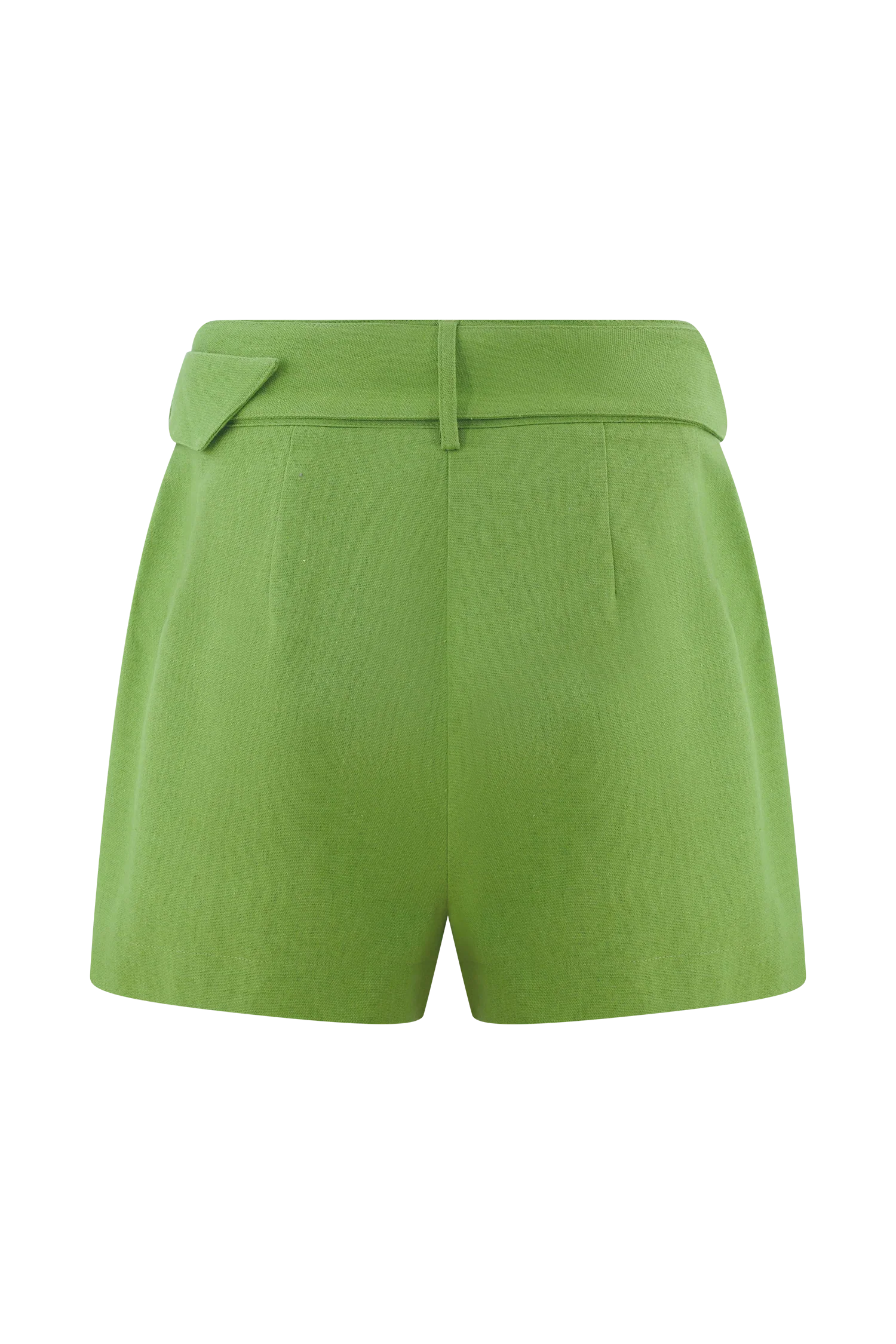 Scout Linen Belted Shorts Green