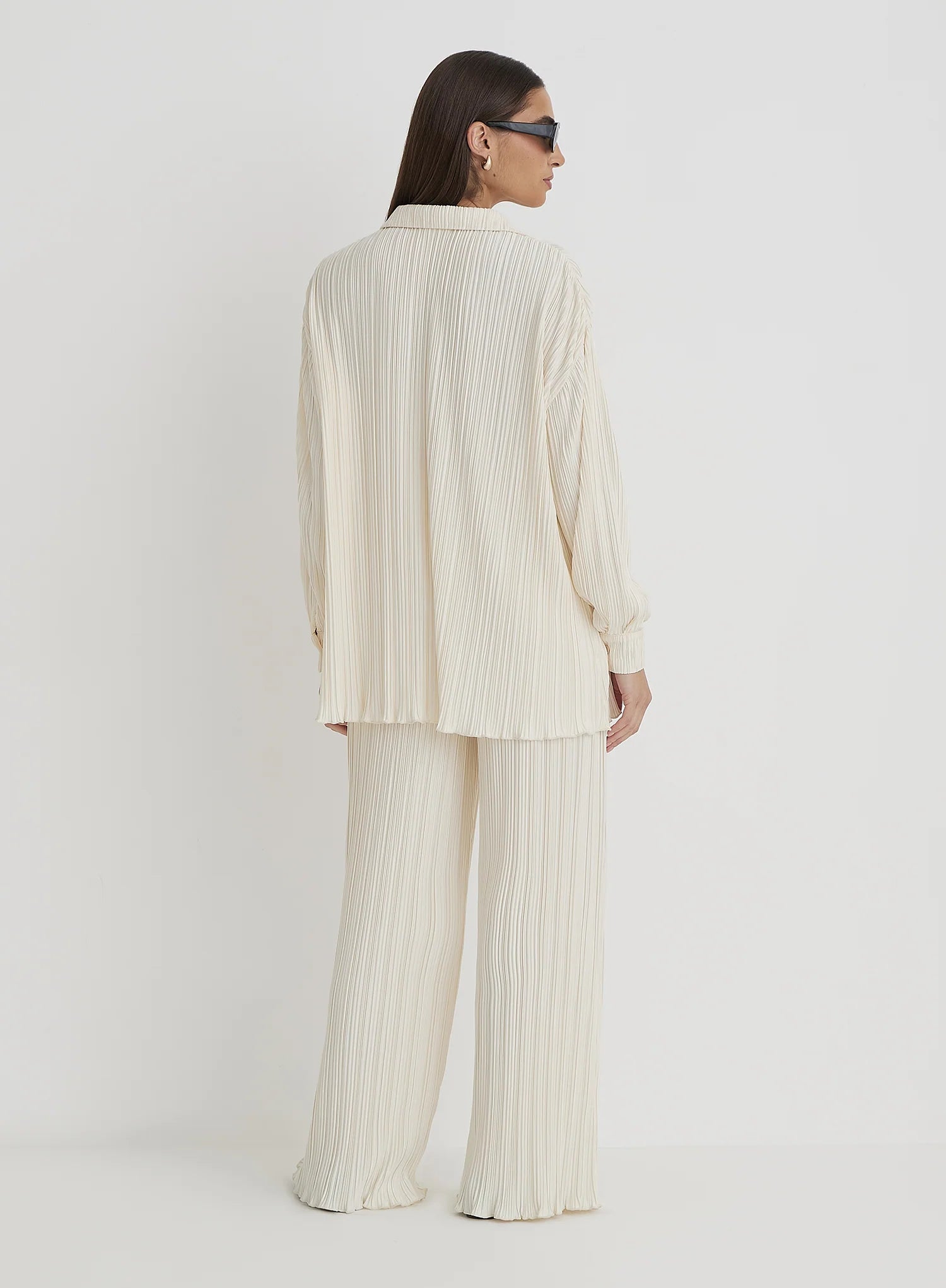 Cream Plisse Shirt