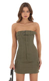 Cargo Mini Dress in Green