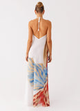 Stars Align Cowl Maxi Dress White Sea Bloom