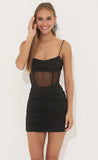 Mesh Corset Dress in Black