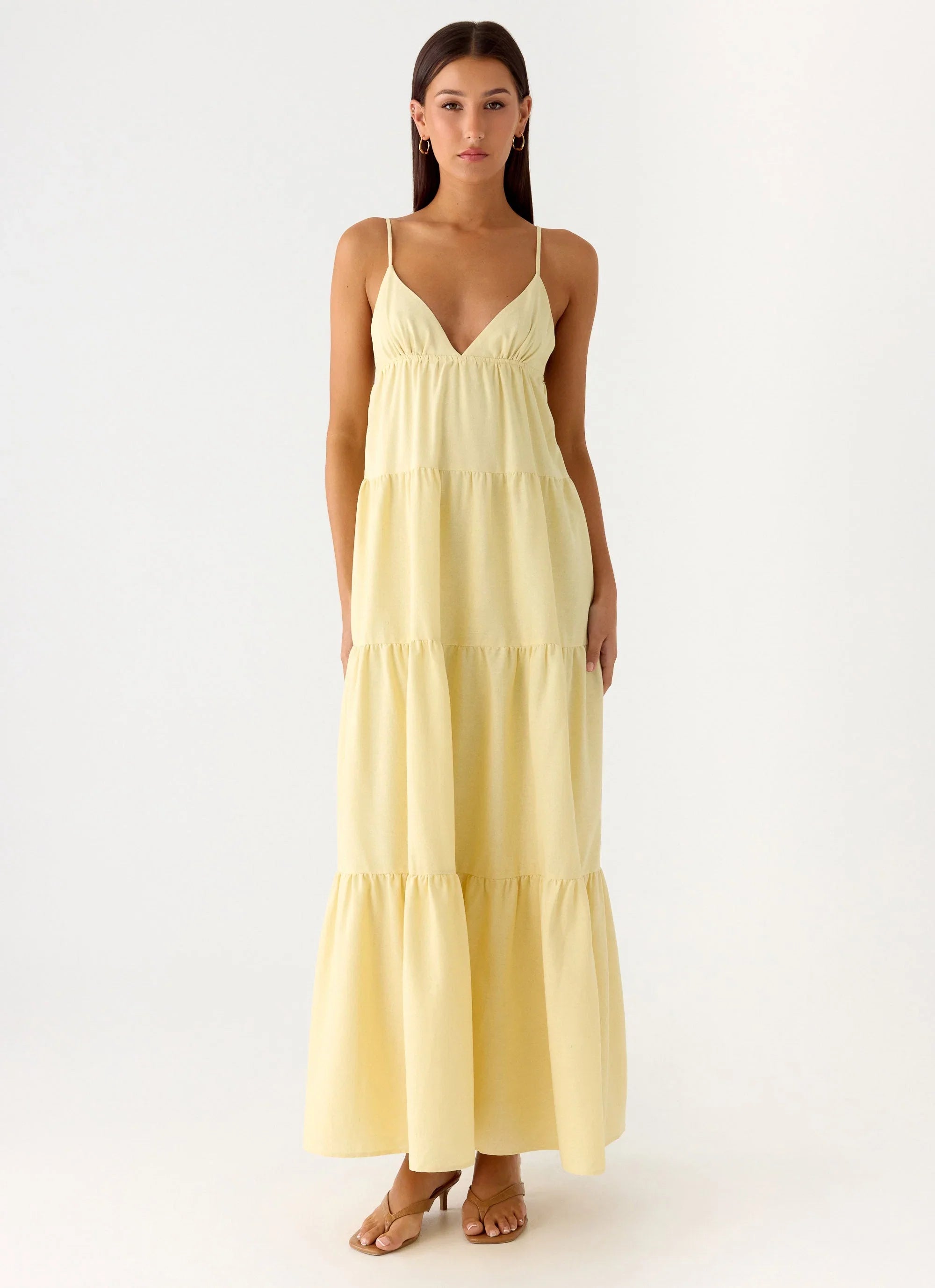 Lotty Linen Maxi Dress Yellow