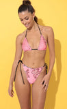 Sequin Bikini Set in Pink and Silver