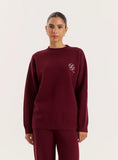 Burgundy Logo Detail Knitted Jumper