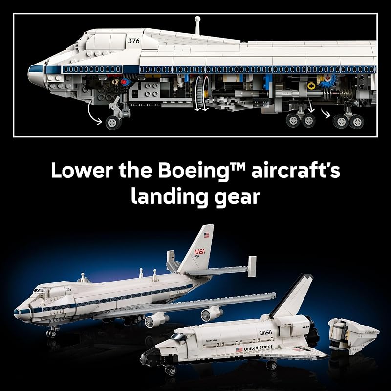 LEGO Icons Shuttle Carrier Aircraft Building Set for Adults Spaceship Airplane Model Kit for Adults Ages 18 Air Space Decor Gift for Birthdays 10360