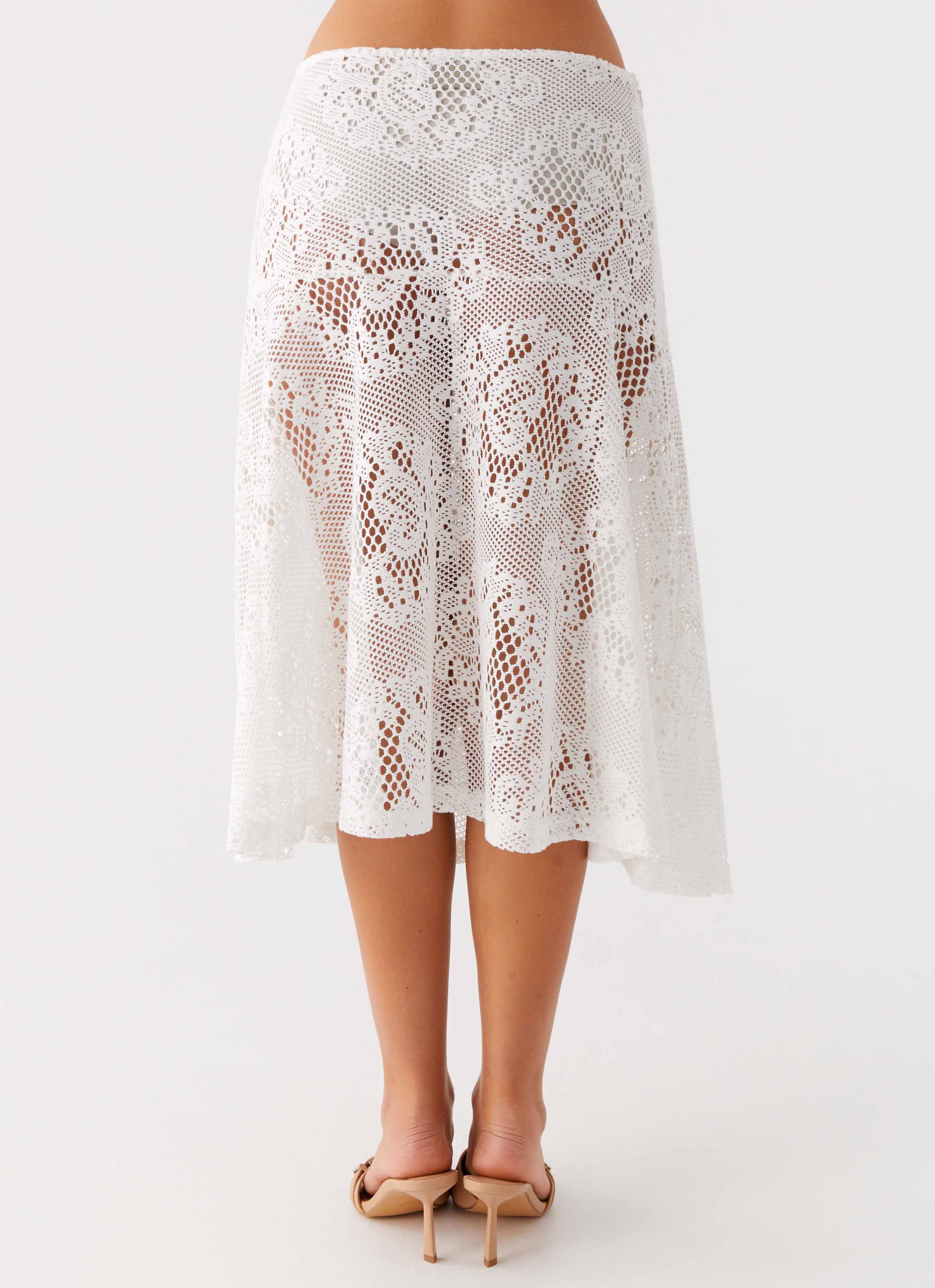 Virelle Lace Midi Skirt Ivory