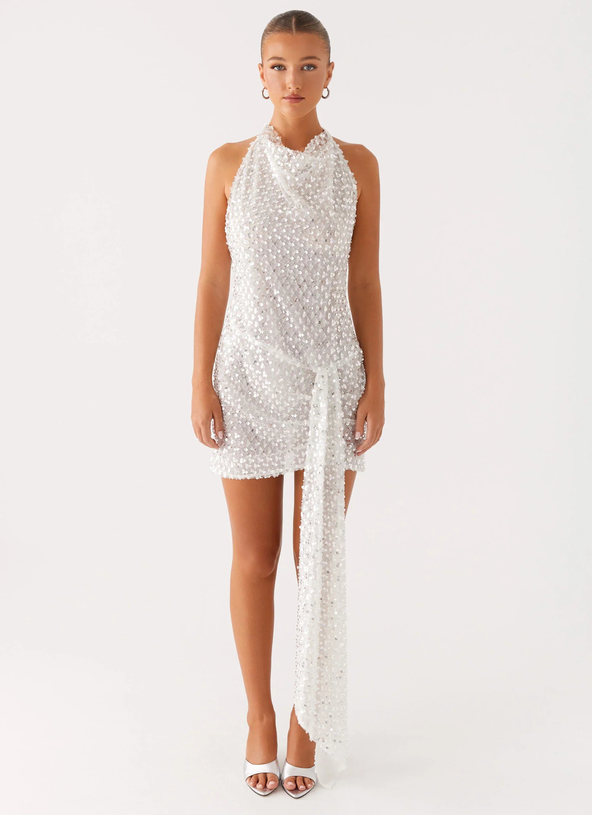 Cinta Sequin Mini Dress Silver