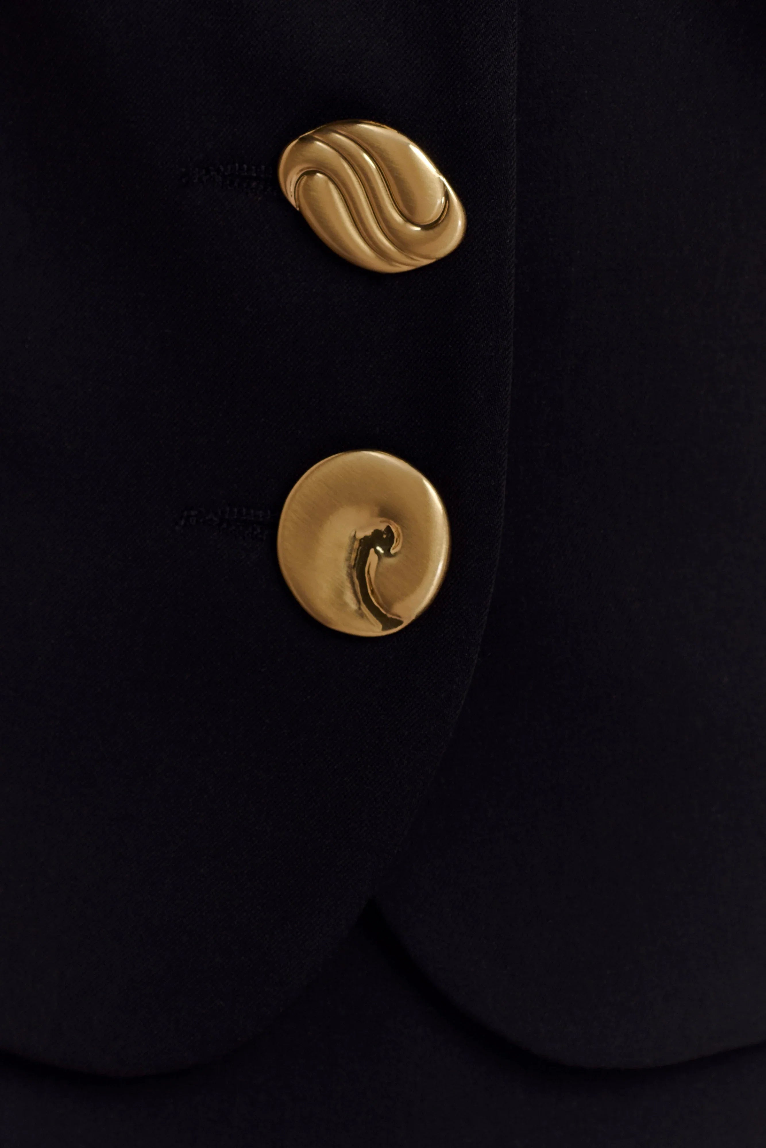 Alix Mixed Button Vest Black