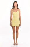 Mallorie Yellow Beaded Mini dress