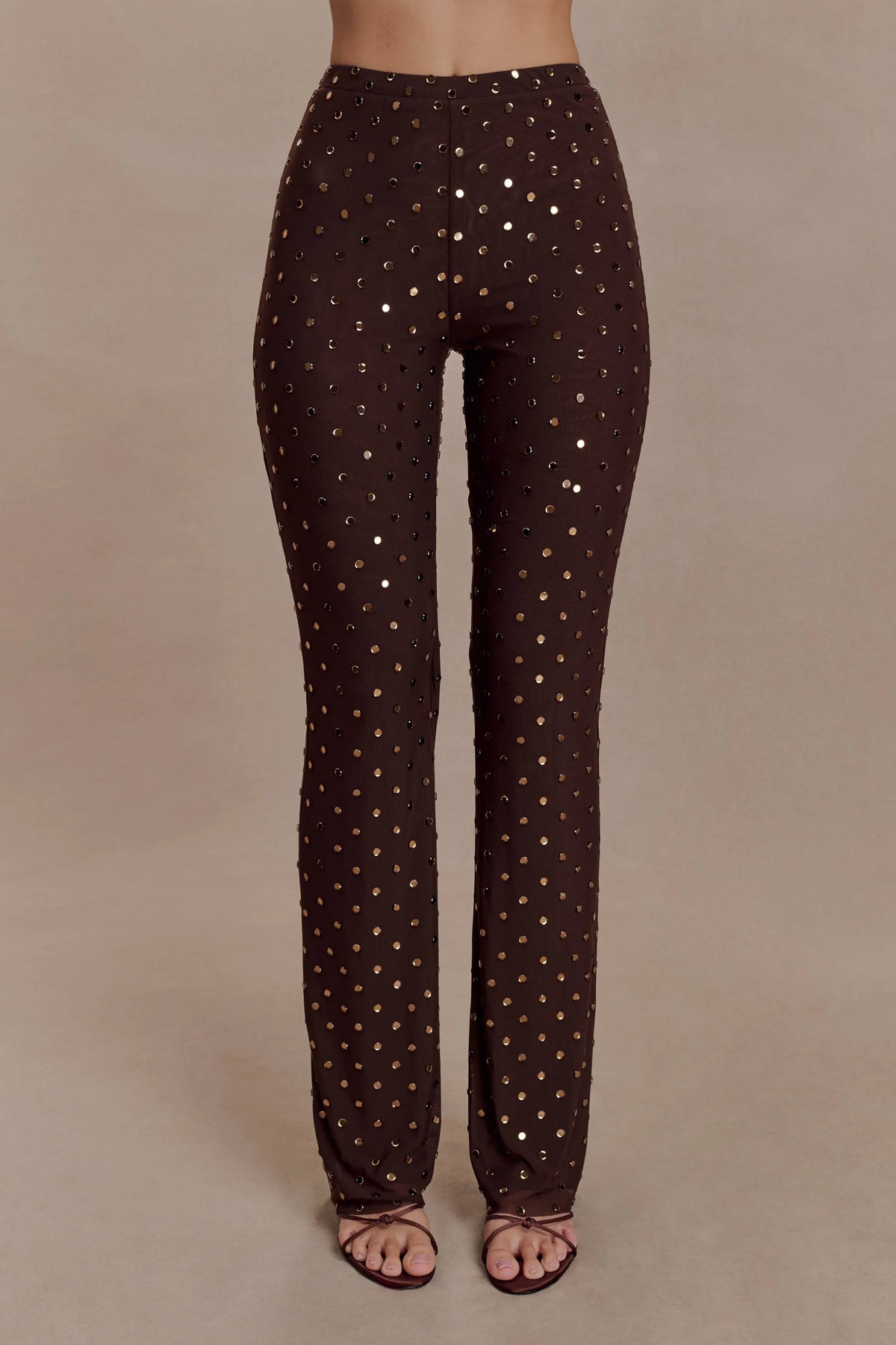 Jackie Diamante Straight Leg Pants Chocolate