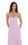 Burnout Lace Up Maxi Dress in Lavender