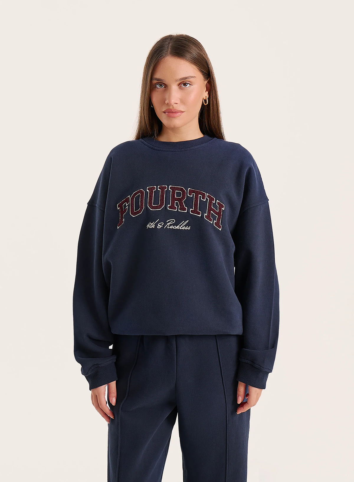 Navy Fourth Embroidered Branded Sweatshirt