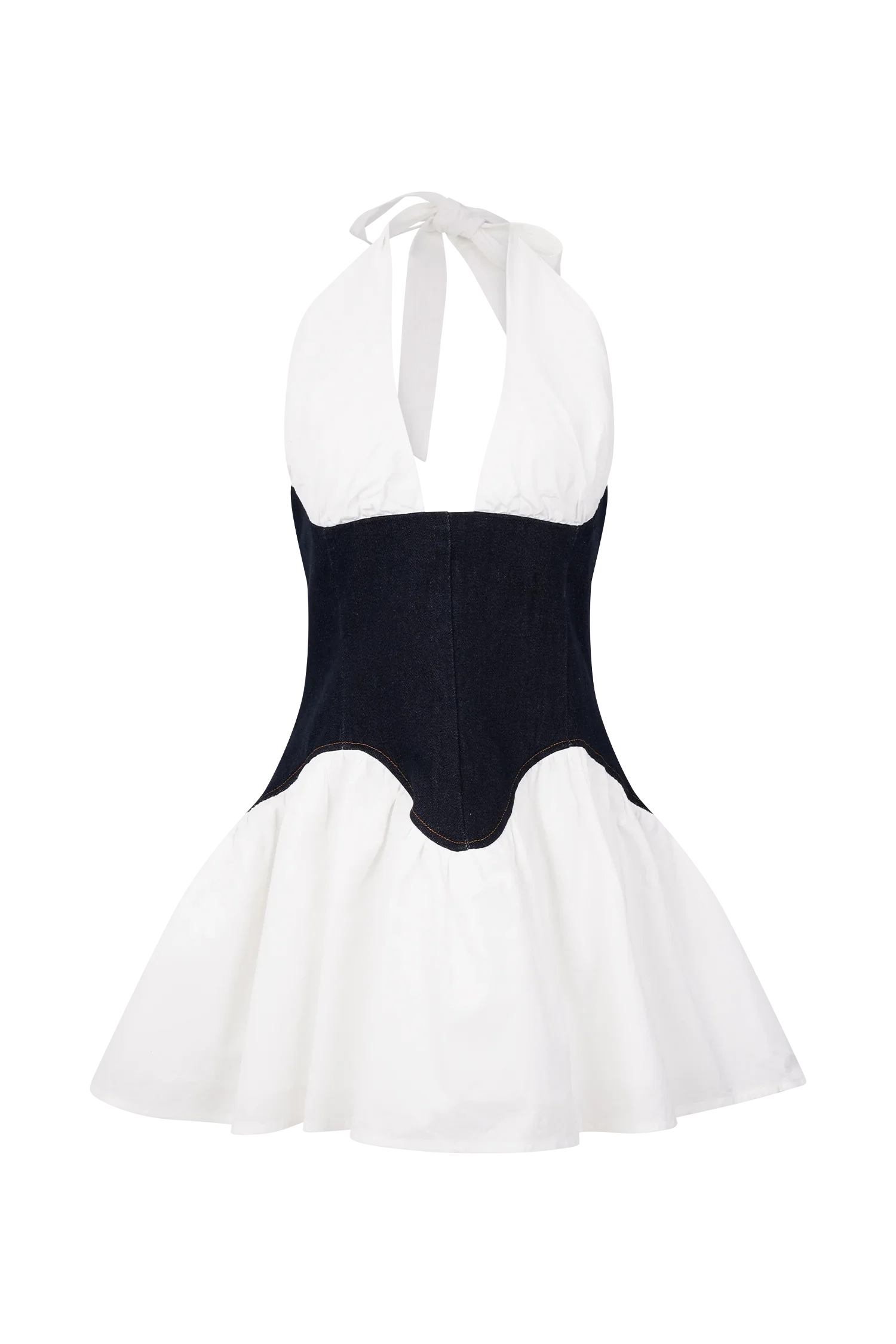 Merlyn Denim Cotton Mini Dress Indigo Blue