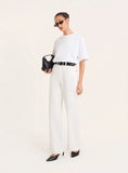 White High Waist Straight Leg Jeans