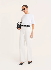 White High Waist Straight Leg Jeans