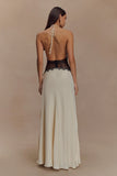 Dinah Lace And Satin Maxi Dress Black Ivory