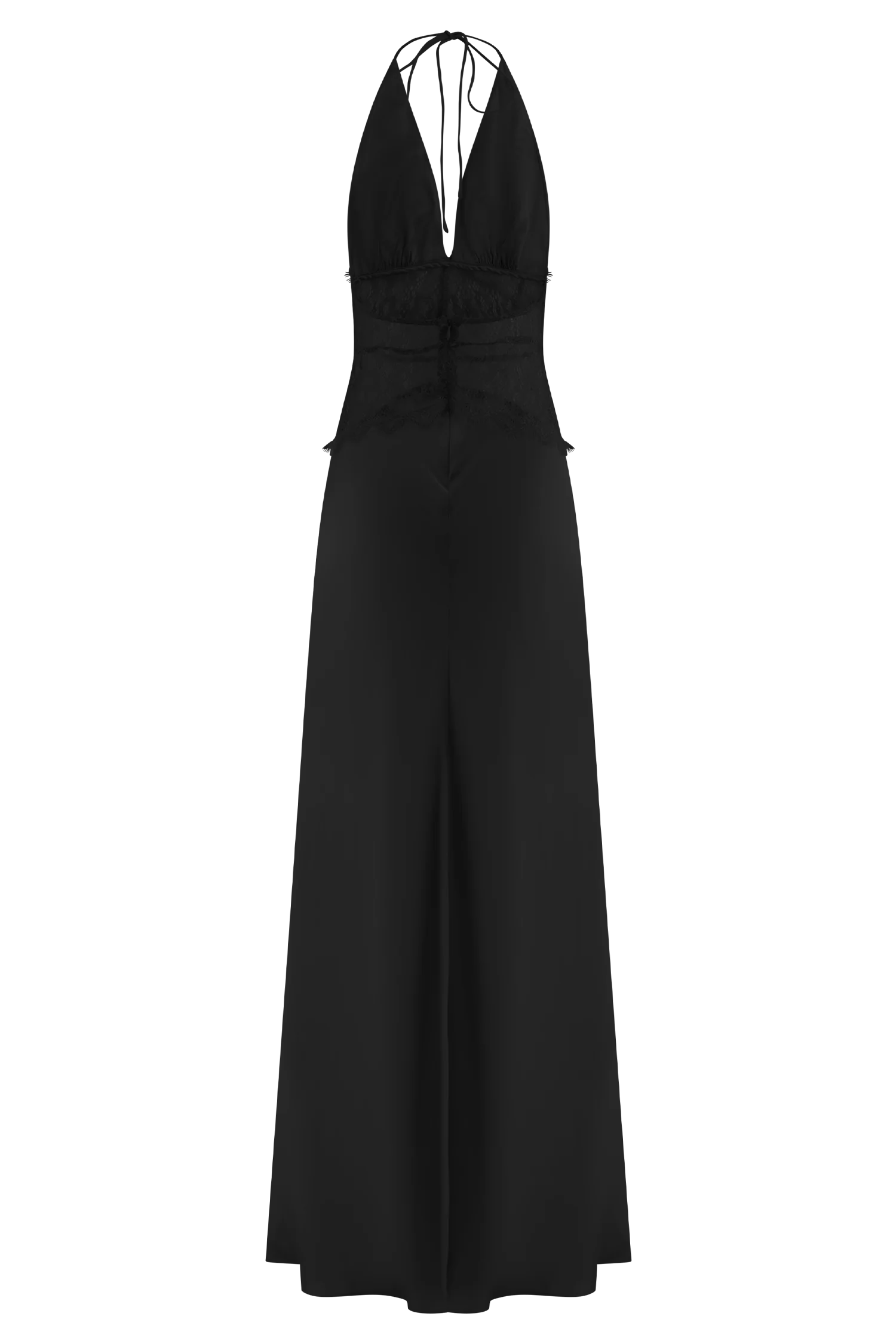Dinah Lace And Satin Maxi Dress Black