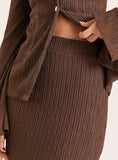 Chocolate Straight Fit Crinkle Maxi Skirt