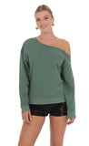 Cut Off Shoulder Jumper in Green