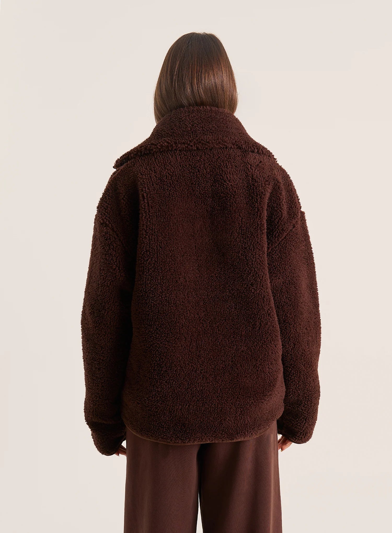 Chocolate Pocket Detail Zip Fleece Jacket
