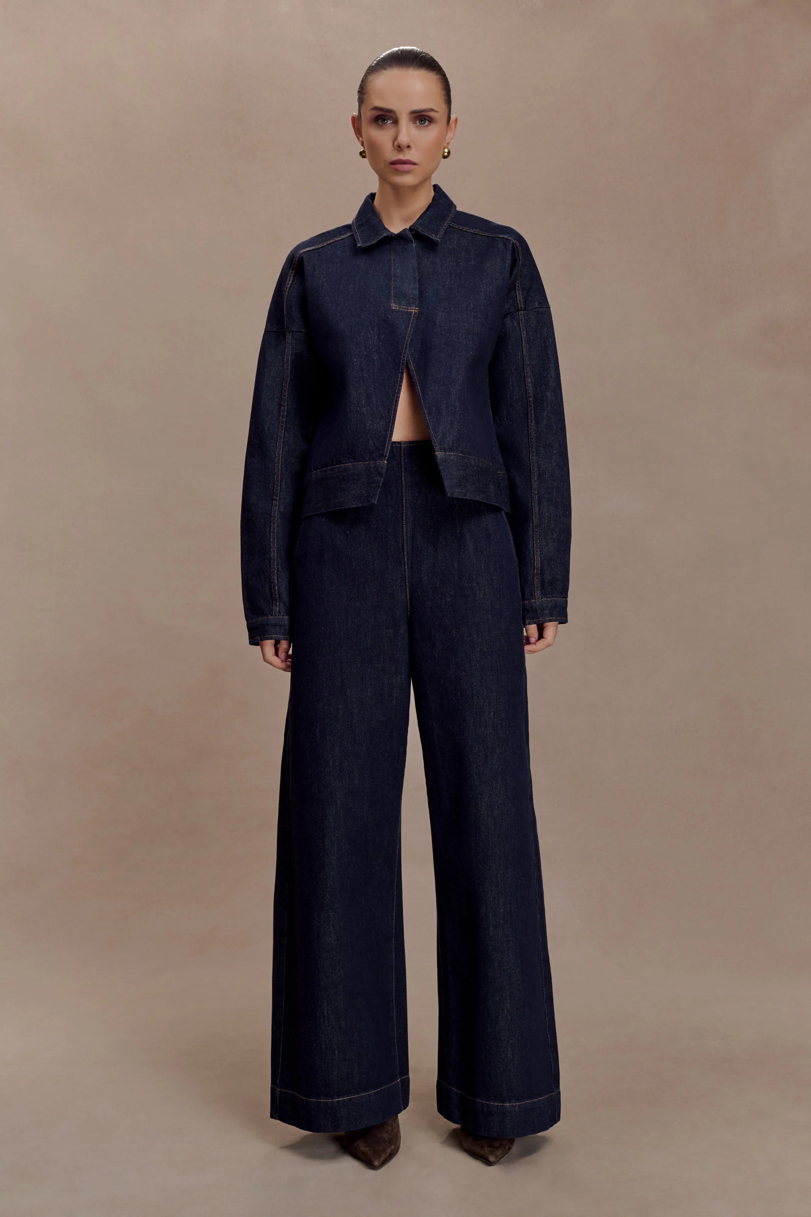 Maral High Waisted Dart Jeans Washed Indigo Blue