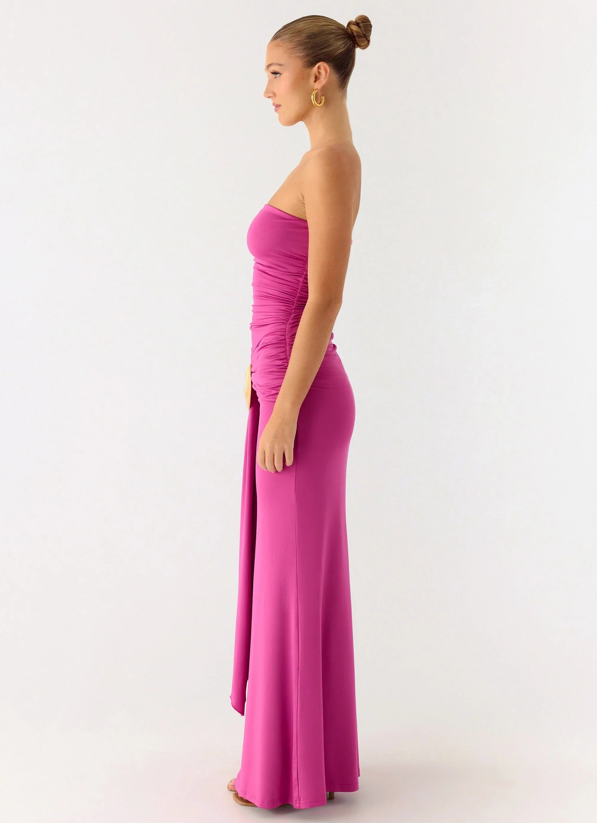 Party After Party Shell Maxi Dress Fuchsia