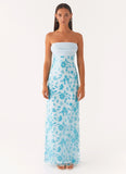 Prism Beaded Maxi Dress Blue