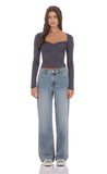 Mid Rise Baggy Jeans in Faded Blue