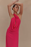 Rosalia Cowl Neck Maxi Dress Raspberry