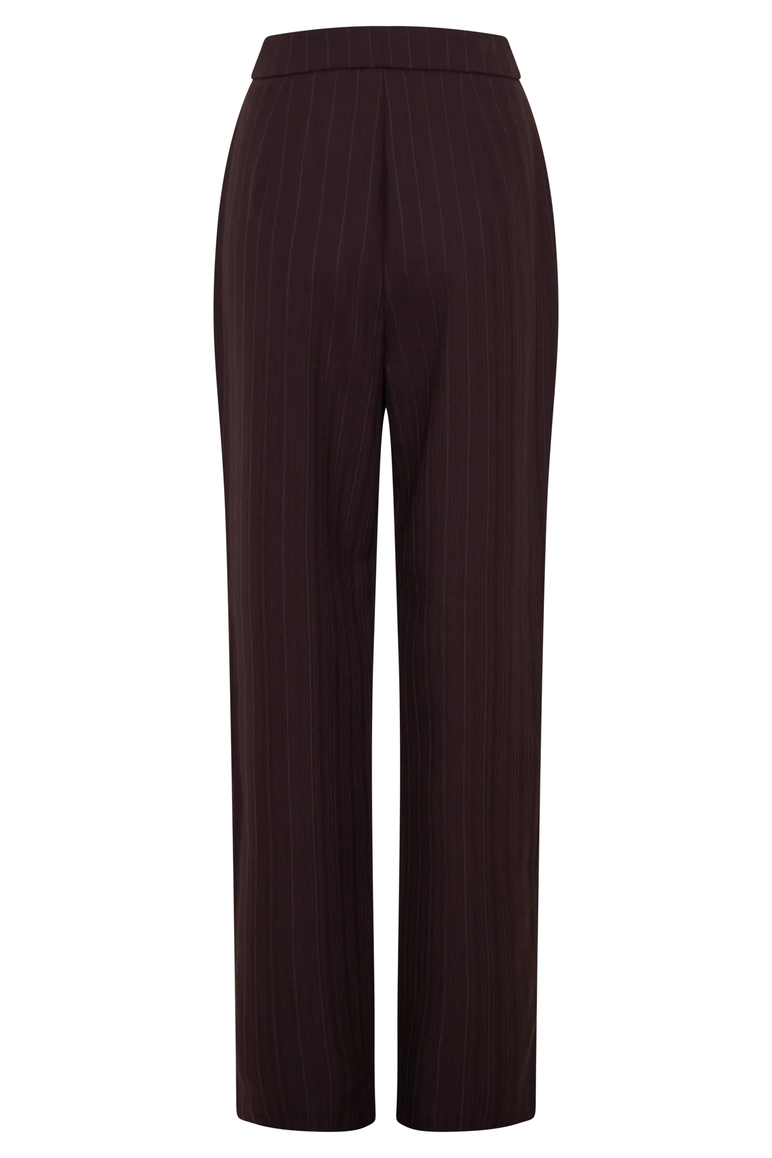 Agatha Straight Leg Suiting Pants Plum Pinstripe
