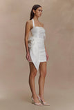 Claudine Taffeta Floral Mini Dress White