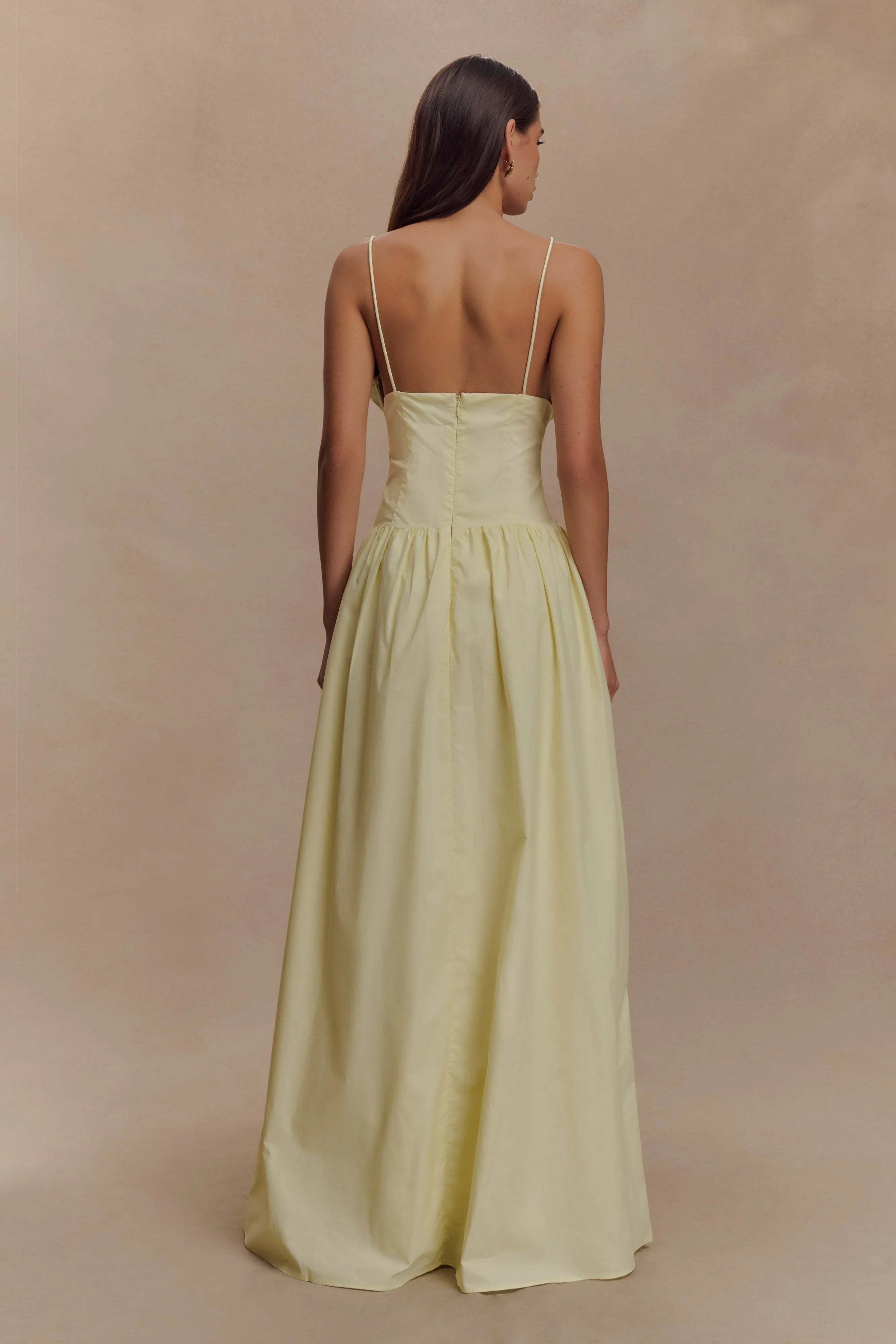 Janis Cotton Frill Maxi Dress Lemon