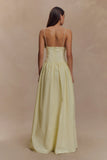 Janis Cotton Frill Maxi Dress Lemon