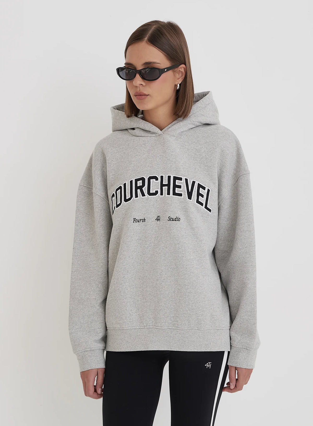 Grey Courchevel Slogan Oversized Hoodie