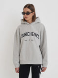 Grey Courchevel Slogan Oversized Hoodie