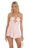 Floral Cutout Romper in Pink