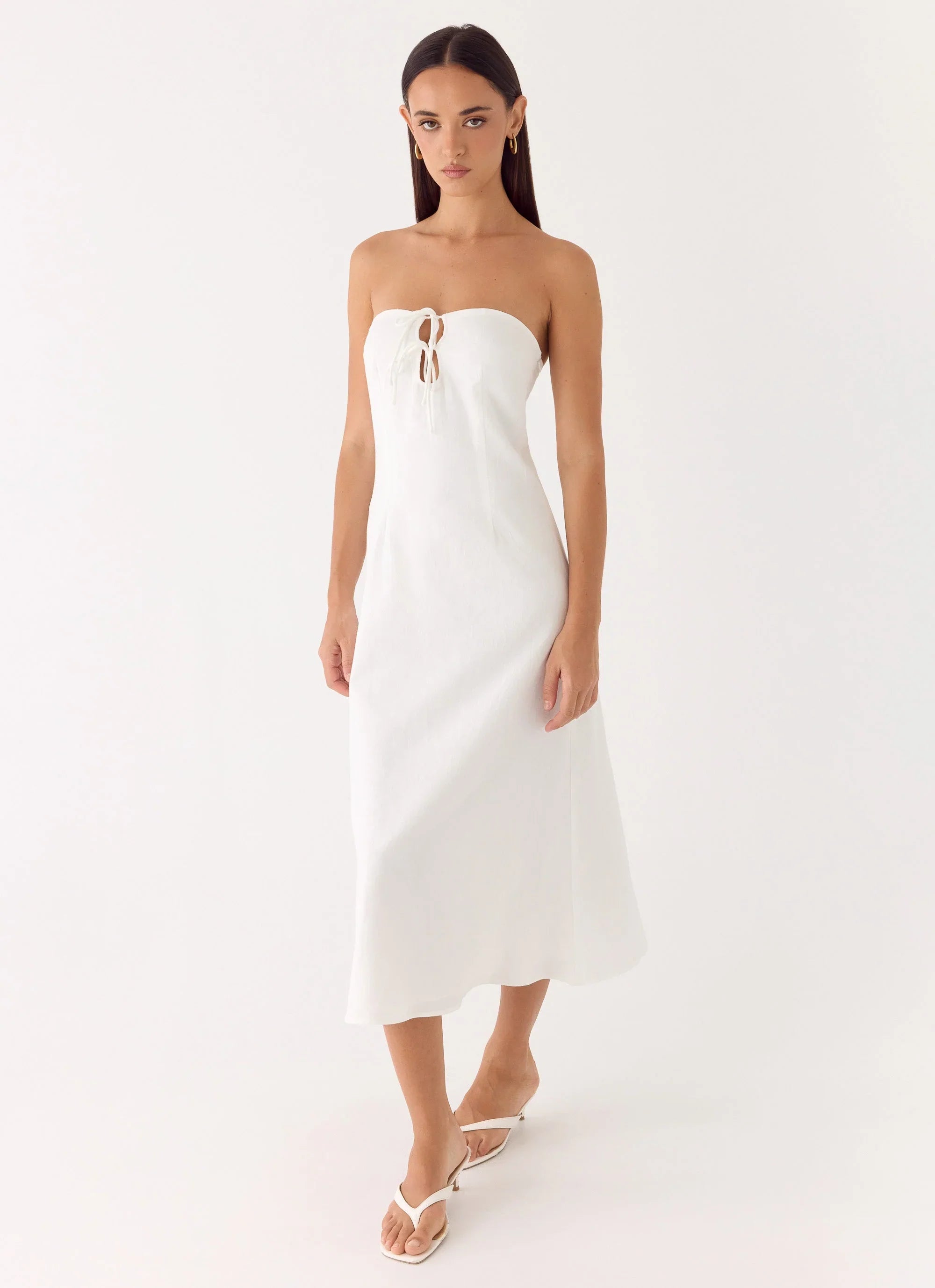 Sun Searching Midi Dress White