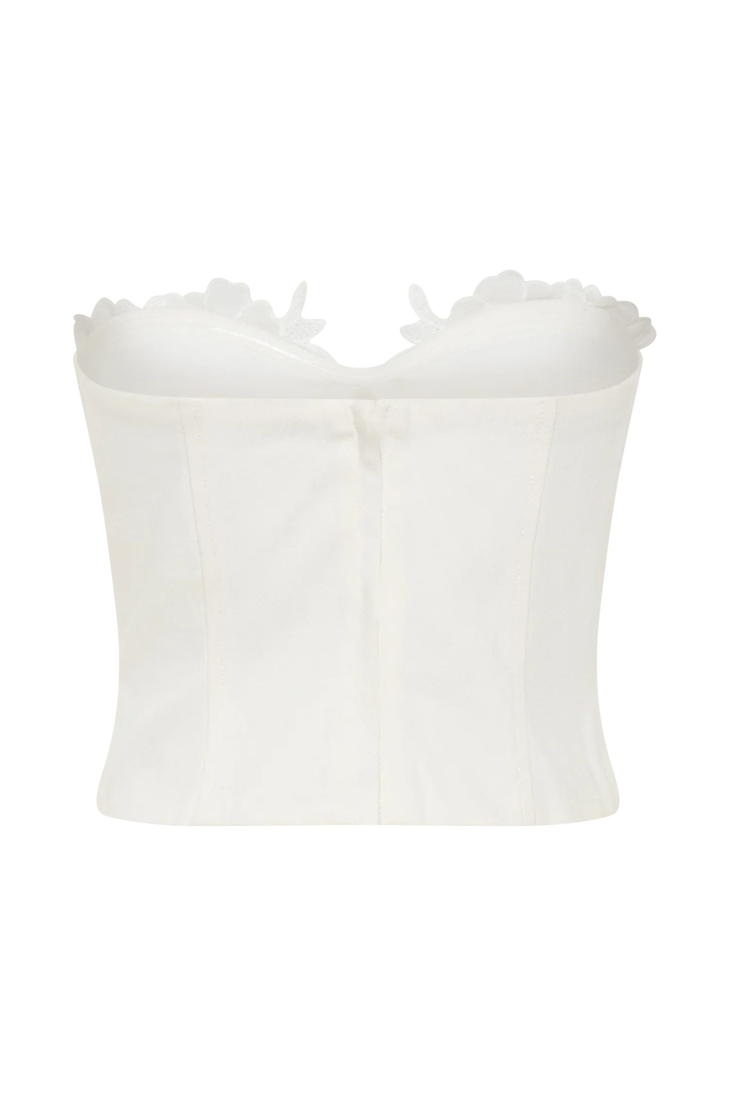 Melany Applique Denim Bustier White