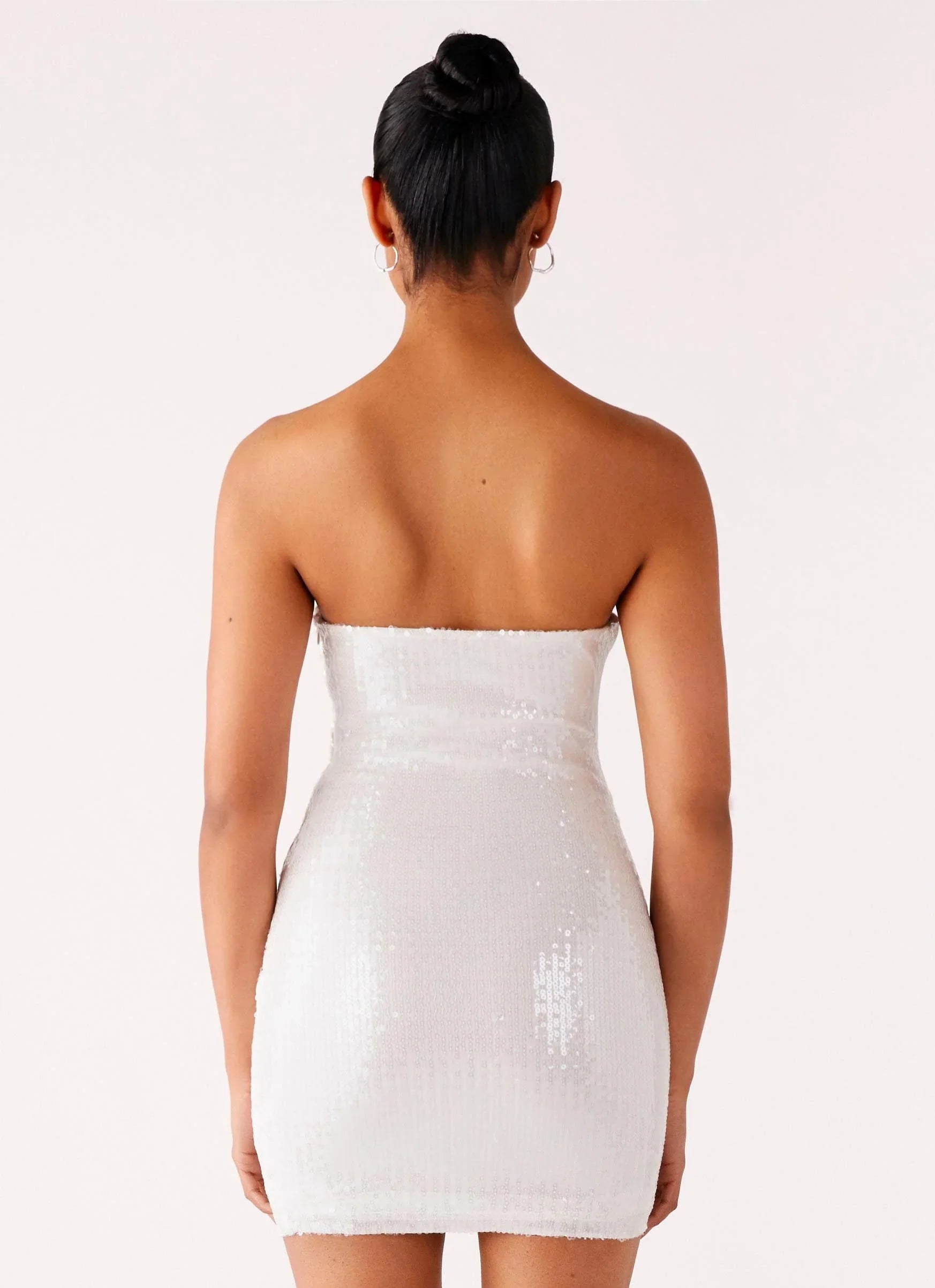 Clyra Sequin Mini Dress Ivory