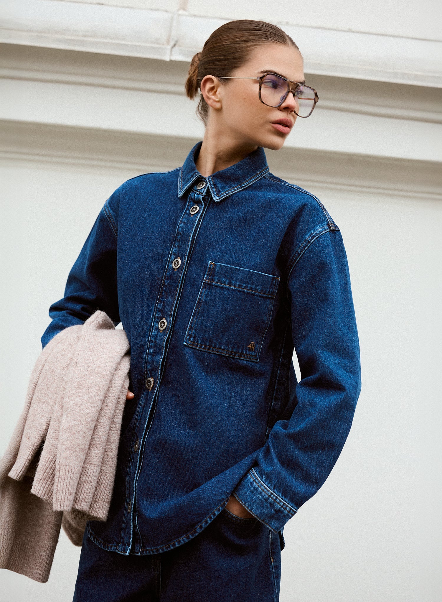 Indigo Wash Oversized Denim Shirt