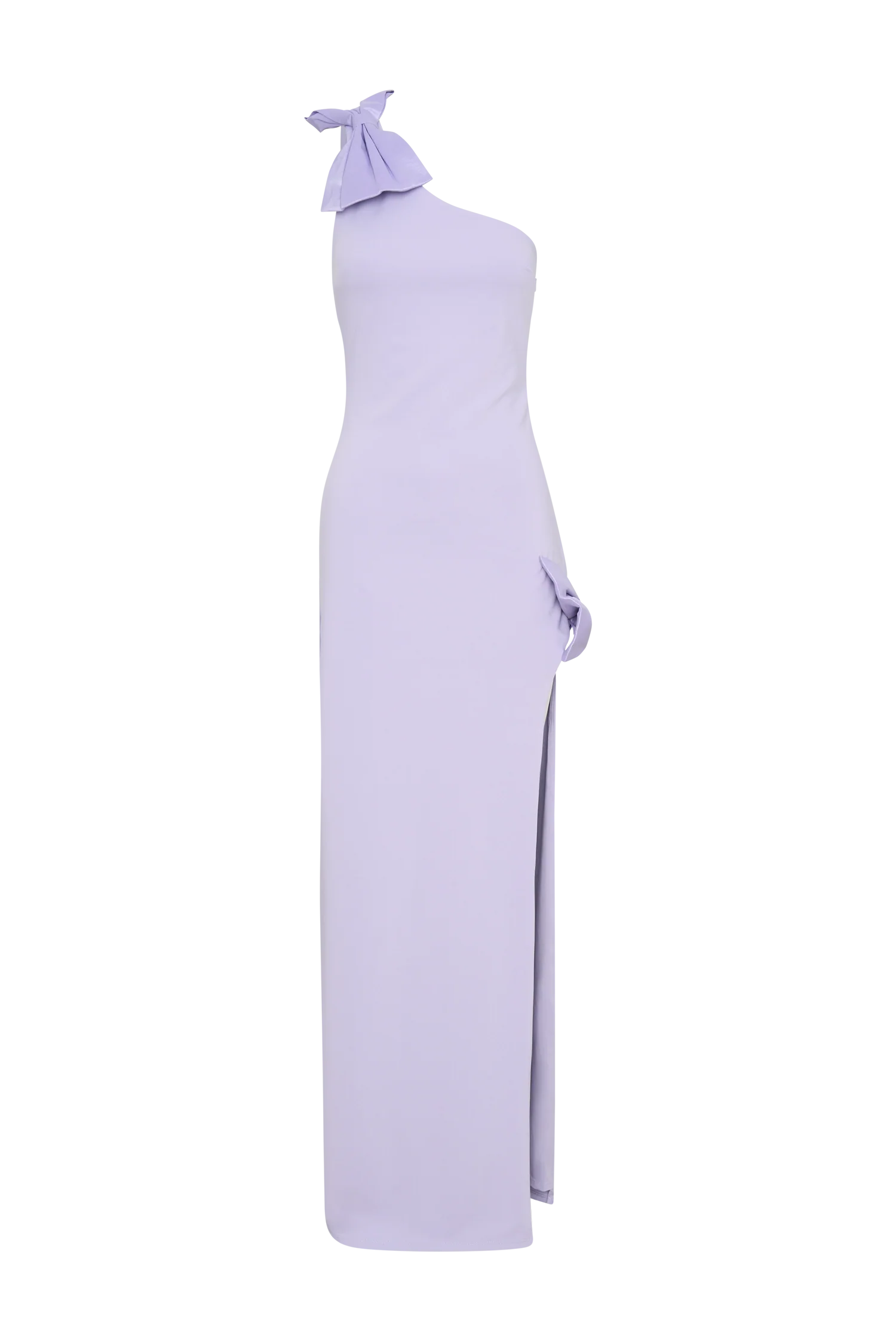 Hallie One Shoulder Bow Maxi Dress Lilac
