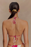 Marquise Bikini Top Dragonfruit Deco Fleur Print