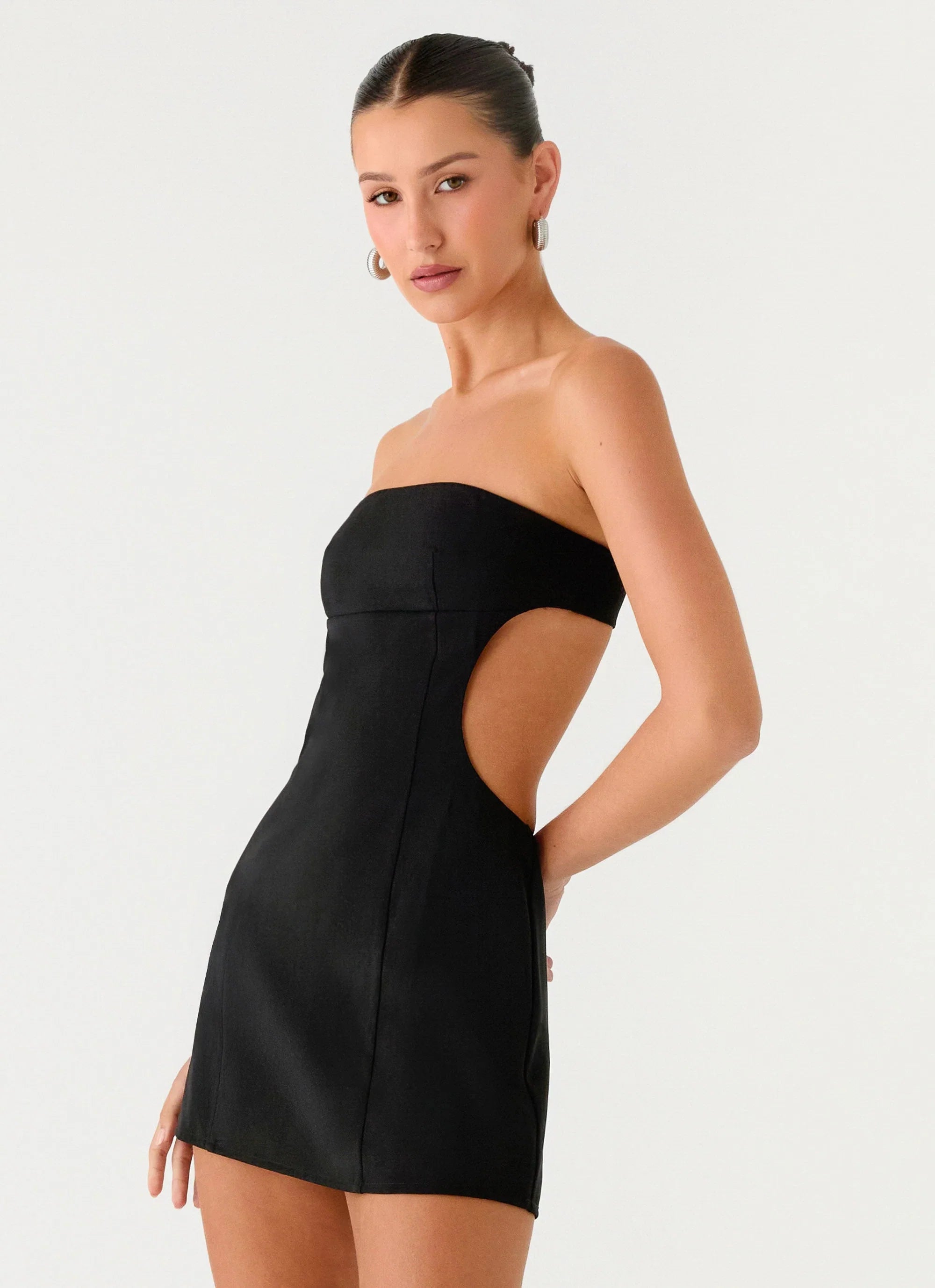 Antalya Strapless Mini Dress Black