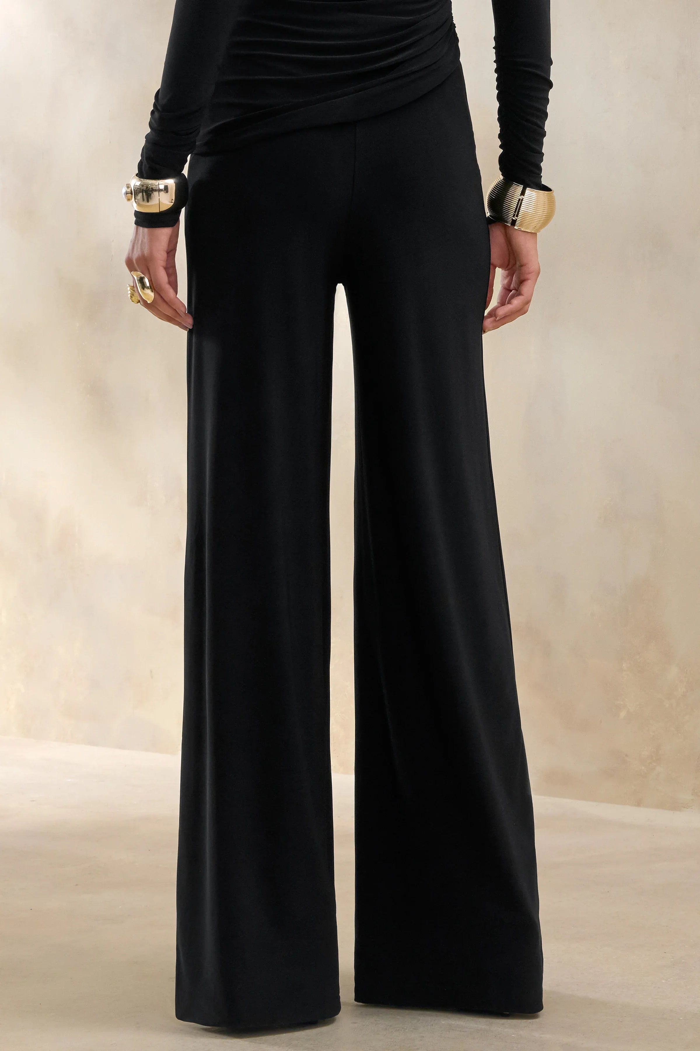 Safirra Black Wide Leg Trouser