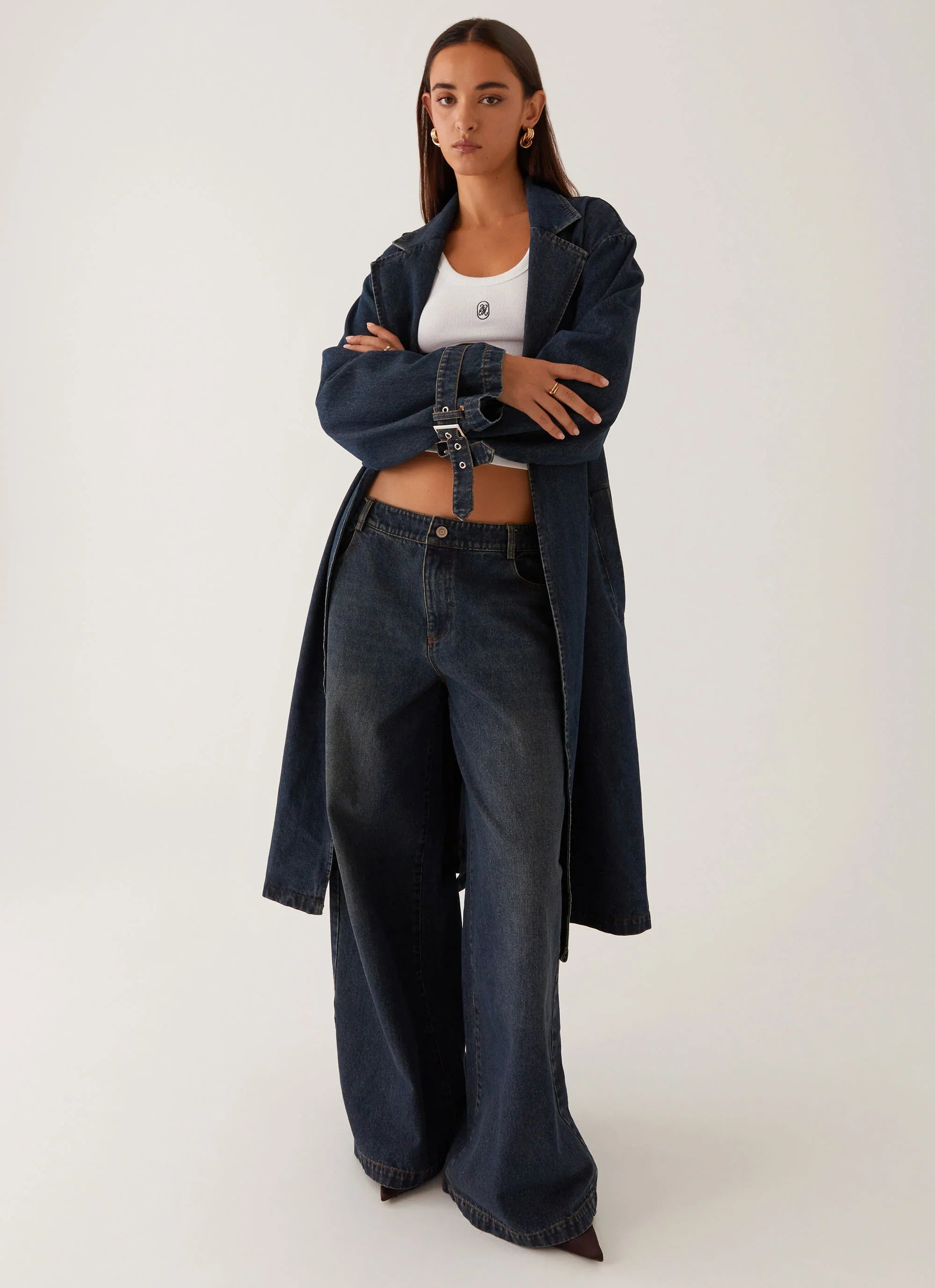 Yosemite Oversized Trench Coat Blue