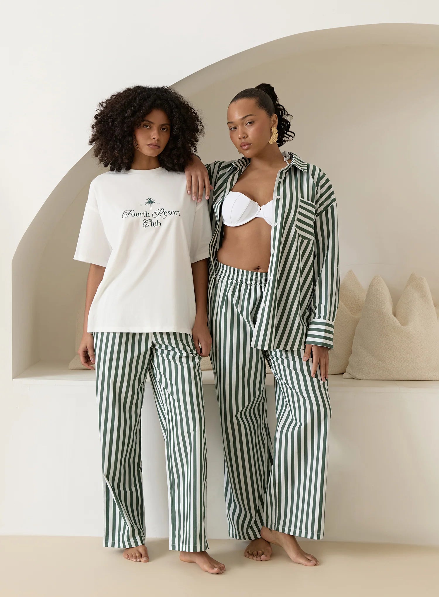 Green Stripe Oversized Shirt