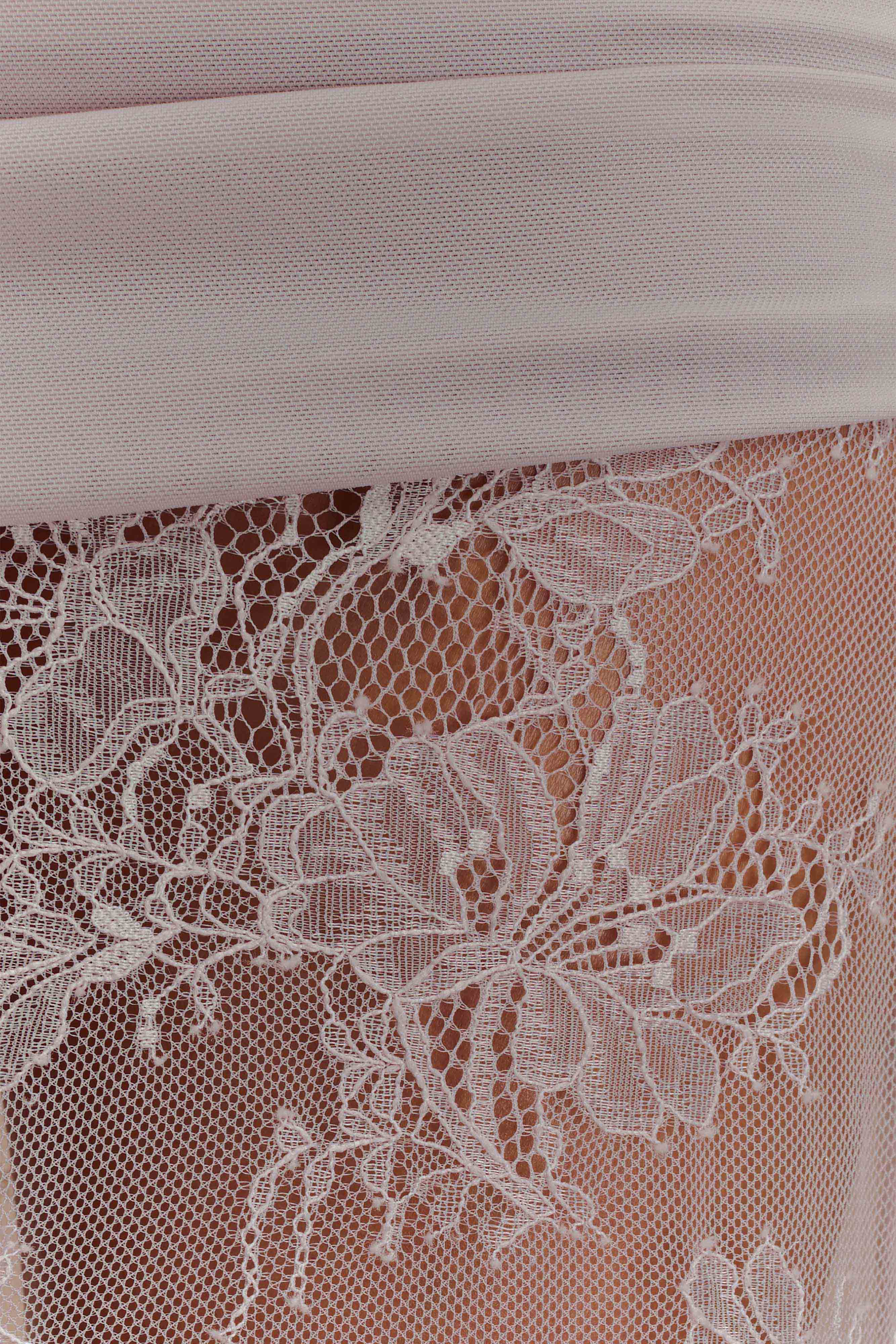 Guinevere Lace And Mesh Maxi Skirt Lilac