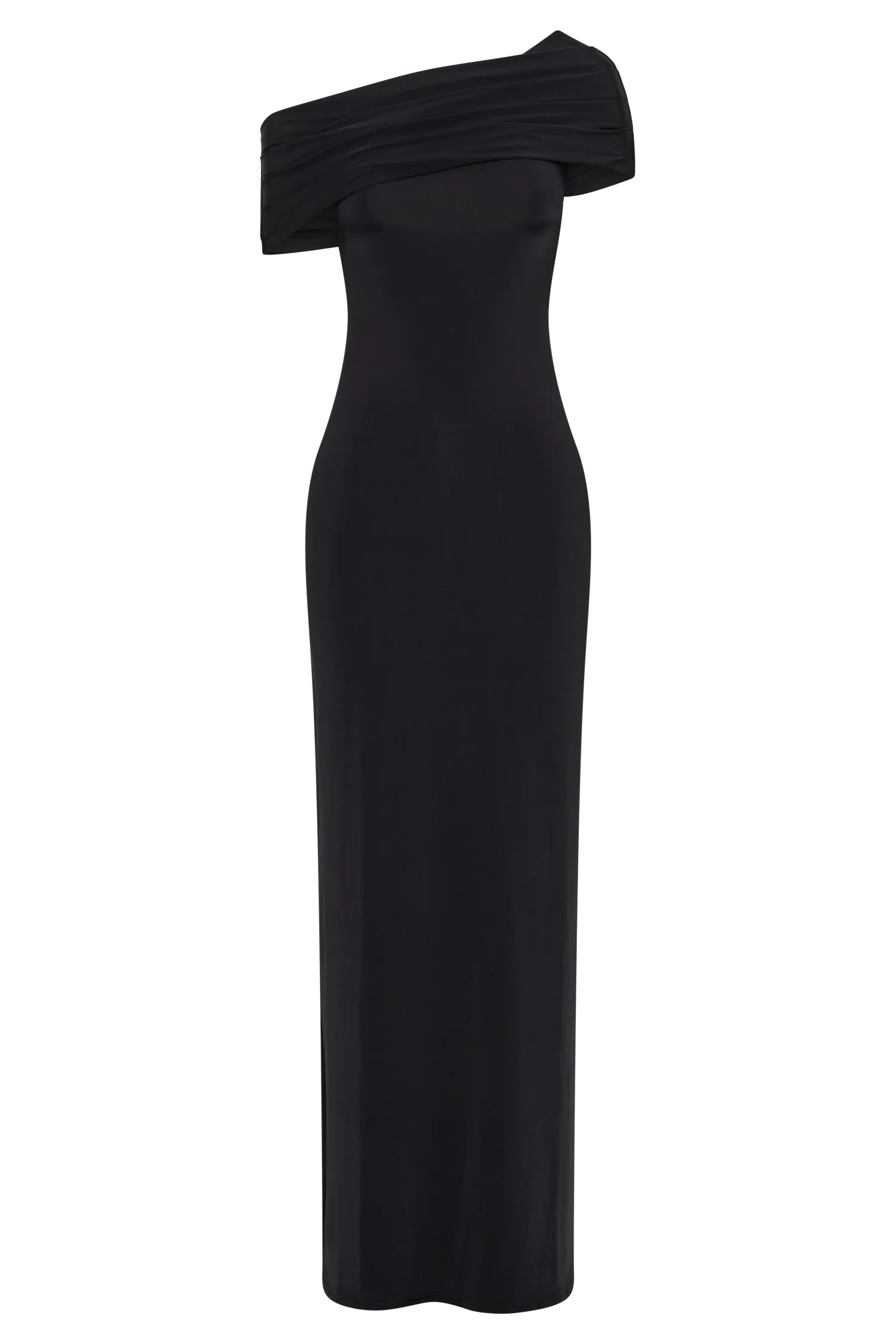 Cassandra Off Shoulder Slinky Maxi Dress Black